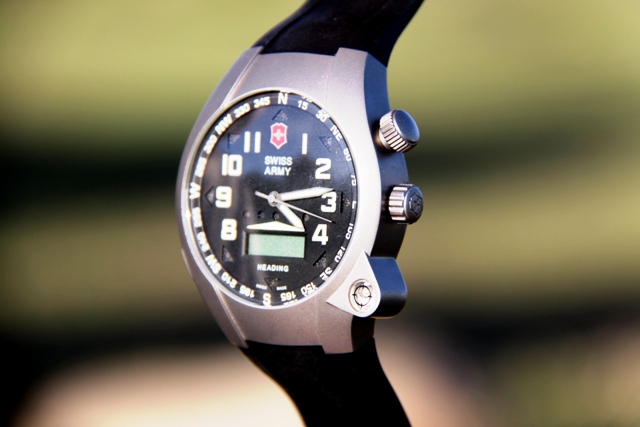 ST-5000 crown with bubble-level (lower right), and compass bezel dial on 