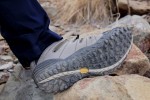 Merrell Pivot Lace outsole. Click to enlarge. Vibram outsoles offer good grip, but have enough void-space between lugs so debris don't get caught. Mt. Khakis Lake Lodge Twill pants were also tested on this hike.