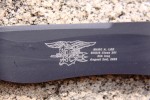 Marc Lee Glory Knife with Trident. Click to enlarge. U.S. Navy SEAL Trident Insignia inscribed along with Marc A. Lee - BUD/S Class 251 -- KIA Iraq on 8/2/06.