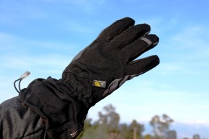 Mt. Hardwear glove top. Click to enlarge. Hydra top view. Note length of wrist gauntlets and adjustment cord.