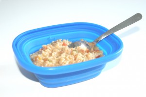 Wise Chicken Teriaki in Innate MC2 lid. Photo by Dan Sanchez The lid converts into a bowl that can easily hold a hot meal.