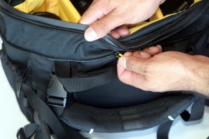 An expansion zipper gives you nearly two extra inches of height to the bag if you have longer lenses. 