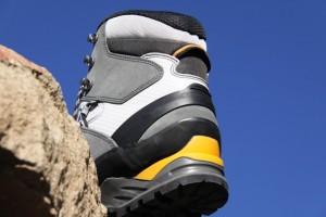 LOWA Cevedale GTX uppers are mountaineering split leather and microfiber construction.