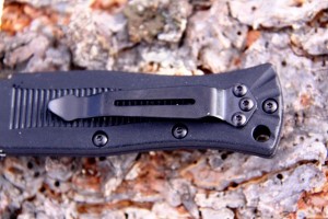Reversible, tip-up, pocket clip is standard with most every Benchmade folding knife. 